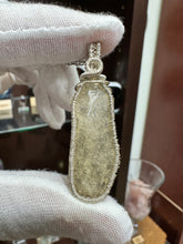 Load image into Gallery viewer, Libyan Desert Glass wrapped in 935 Agentium Silver Wire
