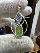 Load image into Gallery viewer, Tanzanite &amp; Peridot wrapped in 935 Agentium Silver Wire
