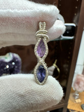 Load image into Gallery viewer, Amethyst &amp; Iolite wrapped in 935 Agentium Silver Wire
