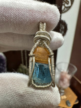 Load image into Gallery viewer, Imperial Topaz &amp; Aquamarine wrapped in 935 Agentium Silver Wire
