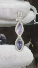 Load and play video in Gallery viewer, Amethyst &amp; Iolite wrapped in 935 Agentium Silver Wire
