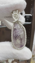 Load and play video in Gallery viewer, Brandberg Amethyst Scepter wrapped in 935 Agentium Silver Wire
