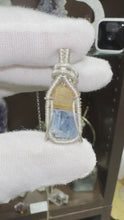 Load and play video in Gallery viewer, Imperial Topaz &amp; Aquamarine wrapped in 935 Agentium Silver Wire
