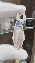 Load and play video in Gallery viewer, Tanzanite &amp; Rhodochrosite wrapped in 935 Agentium Silver Wire
