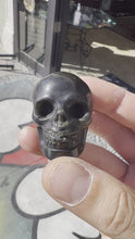 Load and play video in Gallery viewer, Gold Sheen Obsidian Hand Carved 2 inch Crystal Skull

