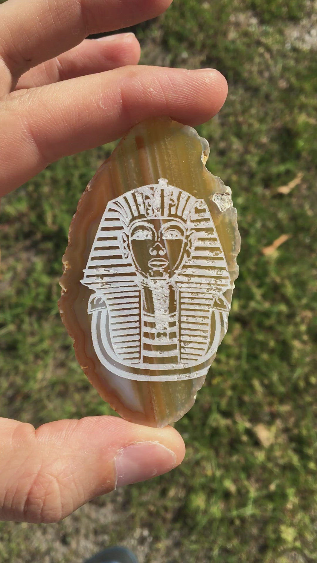 Tutankhamun Laser Engraved Agate