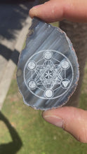 Load and play video in Gallery viewer, Metatron’s Cube Platonic Solids Laser Engraved Agate
