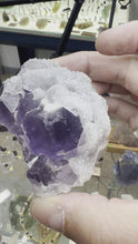 Load and play video in Gallery viewer, Manoahan Mine Purple Step Fluorite with Quartz
