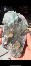 Load image into Gallery viewer, Green Fluorite with Druzy Quartz
