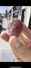 Load image into Gallery viewer, Hematite in Quartz “Strawberry Quartz” Hand Carved 2 inch Crystal Skull
